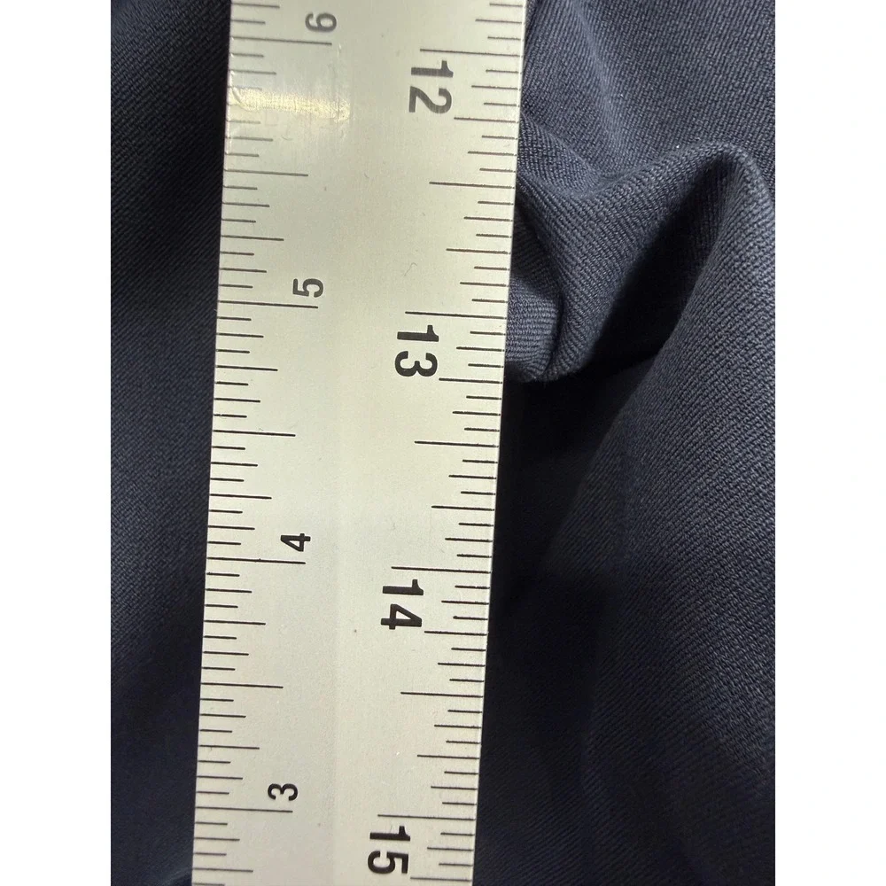 Everlane‎ The City Ankle Pants Navy Blue Side Zip Cotton Blend Women's Size 12